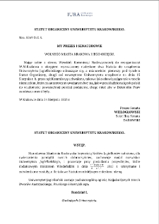 Statute of Jagiellonian University of 24 August 1833 (transcriptio)