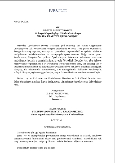 Amendment to the Statute of Kraków University, 19 July 1839 (transcriptio)