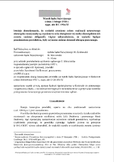 Decision of the Supreme Court of 1 February 1938, Shelfmark II C 1936/37