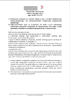 Decision of the Supreme Court of 21 January 1931, Shelfmark II C 2119/35