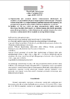 Decision of the Supreme Court of 17 December 1935, Shelfmark II C 2157/35 1