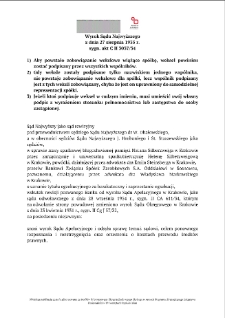 Decision of the Supreme Court of 27 August 1935, Shelfmark C II 3037/34