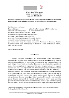 Decision of the Supreme Court of 31 January 1939, Shelfmark II C 1626/38