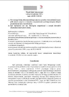 Decision of the Supreme Court of 24 April 1939, Shelfmark II C 3030/38