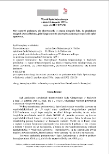 Decision of the Supreme Court of 24 August 1939, Shelfmark II C 3075/38