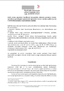 Decision of the Supreme Court of 15 April 1924, Shelfmark III RW 2554/22