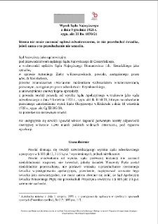 Decision of the Supreme Court of 9 December 1921, Shelfmark III Rw 1070/21