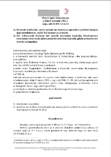 Wyrok Sądu Najwyższego z dnia 8 stycznia 1931 r. sygn. akt III RW 1156/30