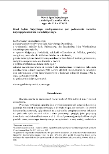 Decision of the Supreme Court of 8 October 1924, Shelfmark III Rw 1234/23