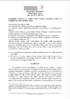 Wyrok Sądu Najwyższego z dnia 6 lutego 1923 r. sygn. akt III Rw 2007/22