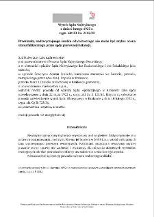 Wyrok Sądu Najwyższego z dnia 6 lutego 1923 r. sygn. akt III Rw 2142/22