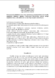 Decision of the Supreme Court of 15 April 1924, Shelfmark III Rw 2556/22