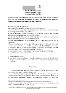 Decision of the Supreme Court of 27 August 1929, Shelfmark III Rw 2569/28