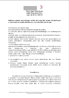 Decision of the Supreme Court of 19 December 1922, Shelfmark III Rw 3201/22