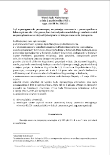 Decision of the Supreme Court of 2 October 1923, Shelfmark III Rw 3262/22