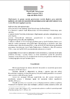 Decision of the Supreme Court of 2 June 1925, Shelfmark III Rw 818/25