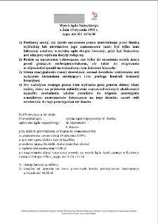 Decision of the Supreme Court of 19 January 1939, Shelfmark II C 1476/38