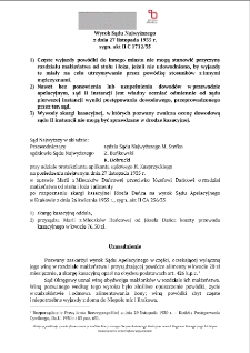 Decision of the Supreme Court of 27 November 1935, Shelfmark II C 1712/35