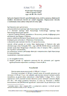 Decision of the Supreme Court of 8 January 1930, Shelfmark III 1 Rw 136/29