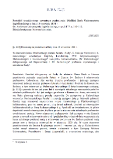 Minutes of the thirty-fourth meeting of the Grand Council of the Jagiellonian University of September 12, 1821.