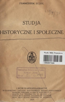 Studja historyczne i społeczne
