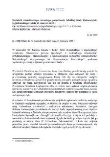 Minutes of the Forty-Fourth Meeting of the Great Council of the Jagiellonian University of June 15, 1822.