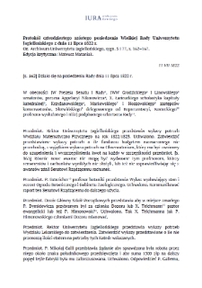 Minutes of the Forty-Sixth Meeting of the Great Council of the Jagiellonian University of July 11, 1822.