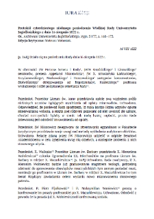 Minutes of the Forty-Seventh Meeting of the Great Council of the Jagiellonian University of August 16, 1822.