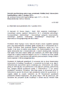 Minutes of the Fifty-First Meeting of the Great Council of the Jagiellonian University of December 11, 1822.