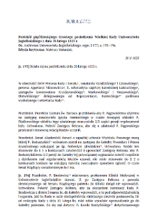 Protokół pięćdziesiątego trzeciego posiedzenia Wielkiej Rady Uniwersytetu Jagiellońskiego z dnia 28 lutego 1823 r.