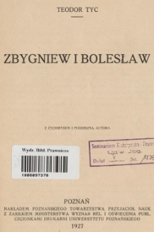 Zbygniew i Bolesław : z życiorysem i podobizną autora