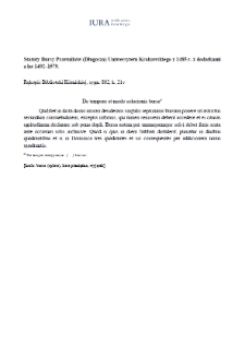 De tempore et modo solucionis burse (wersja rkp. Biblioteki Kórnickiej, sygn. 802)