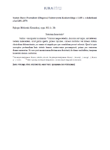 Statutum honestatis (Academy of Sciences (PAN) Kórnik Library, 802)