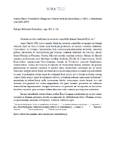 Resolution of the University of Krakow of March 8, 1522 (Academy of Sciences (PAN) Kórnik Library, 802)