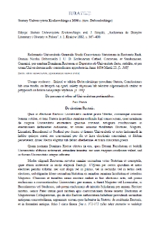 Statutes of Jagiellonian University of 23 March 1604 (Dobrocieski's Statutes) (edited version by J. Szujski)