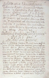 De lectionibus ordinariis in artibus et philosophia (Jagiellonian University Archives, 47,5)