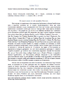 De anniversariis et aliis mandatis rectoris (wersja edycji J. Szujskiego)