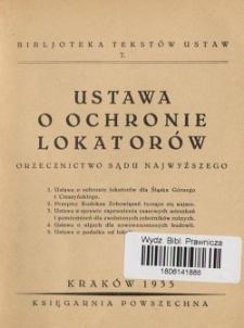 Ustawa o ochronie lokator&oacute;w : orzecznictwo Sądu Najwyższego
