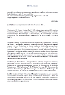 Minutes of the sixty-first meeting of the Grand Council of the Jagiellonian University of 30 June 1824