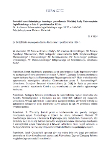 Minutes of the sixty-third meeting of the Grand Council of the Jagiellonian University of 11 October 1824
