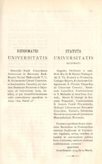 Statutum XVII. De iudiciis rectoris (edited version by J. Szujski)