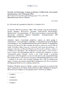 Protok&oacute;ł sześćdziesiątego sz&oacute;stego posiedzenia Wielkiej Rady Uniwersytetu Jagiellońskiego z dnia 23 listopada 1824 r.