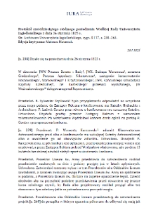 Minutes of the Sixty-Seventh Session of the Great Council of the Jagiellonian University of 26 January 1825