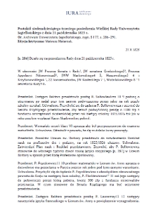 Minutes of the Seventy-Third Session of the Great Council of the Jagiellonian University of 21 October 1825