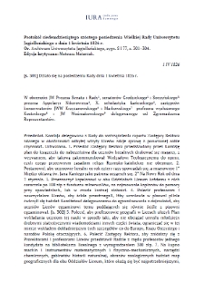 Minutes of the Seventy-Sixth Session of the Great Council of the Jagiellonian University of 1 April 1826
