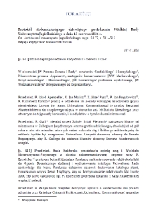 Minutes of the Seventy-Ninth Session of the Great Council of the Jagiellonian University of 15 June 1826