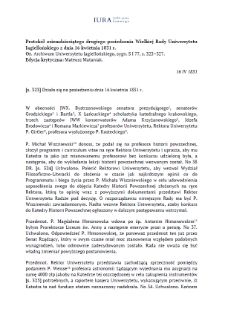 Minutes of the Eighty-Second Session of the Great Council of the Jagiellonian University of 16 April 1831
