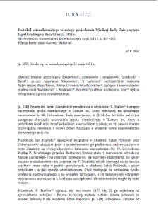 Minutes of the Eighty-Third Session of the Great Council of the Jagiellonian University of 31 May 1831