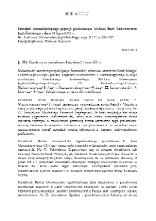 Minutes of the Eighty-Fifth Session of the Great Council of the Jagiellonian University of 18 July 1831