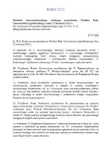Minutes of the Ninety-Seventh Session of the Great Council of the Jagiellonian University of 27 April 1832
